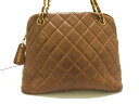 CHANEL(シャネル) ショルダーバッグ マトラッセ - ダークブラウン チェーンショルダー ラムスキン【20190421】【中古】【dfs】