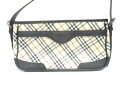 Burberry(バーバリー) ショルダーバッグ ベージュ×黒×レッド×マルチ チェック柄 コットン×レザー【20200115】【中古】【dfn】