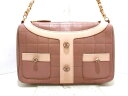 CHANEL(シャネル) ショルダーバッグ チョコバー ピンクベージュ×ベージュ チェーンショルダー/ゴールド金具/ジャケットモチーフ レザー【20190503】【中古】【dfs】