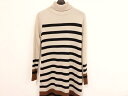 【新着】BARNEYSNEWYORK(バーニーズ) ワンピース サイズ38 M レディース ベージュ×ブラウン×ネイビー タートルネック/ニット/ボーダー【20190408】【中古】