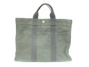 【新着】HERMES(エルメス) トートバッグ エールライントートMM グレー 旧型金具 ポリアミド×ポリエステル【20190418】【中古】