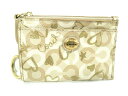 COACH(コーチ) コインケース オプアート ベージュ×ゴールド PVC(塩化ビニール)【20200106】【中古】【dfn】