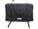 PRADA(プラダ) ショルダーバッグ美品■ エティケット 1BD088 黒 ナイロン×レザー【20200317】【中古】【dfn】