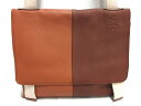 LOEWE(ロエベ) ショルダーバッグ新品同様■ - ブラウン×ライトブラウン×ベージュ レザー×キャンバス【20190805】【中古】【dfs】