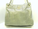 【新着】CHANEL(シャネル) ショルダーバッグ - シルバー ココマーク/チェーンショルダー/メッシュ レザー×キャンバス【20190809】【中古】