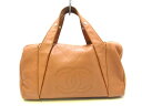 CHANEL(シャネル) ハンドバッグ Vステッチ ブラウン ラムスキン【20190911】【中古】【dfn】