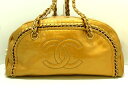 CHANEL(シャネル) ショルダーバッグ ラグジュアリーライン A31405 ゴールド チェーンハンドル/ゴールド金具 エナメル(レザー)【20200319】【中古】【dfn】