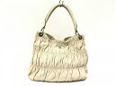 PRADA(プラダ) ショルダーバッグ ギャザーバッグ BR4730 ベージュ 革タグ レザー【20200715】【中古】【dfn】
