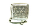 JIMMY CHOO(ジミーチュウ) コインケース ペニー シルバー ラウンドファスナー/スター/スタッズ レザー【20200523】【中古】【dfn】