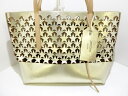 JIMMY CHOO(ジミーチュウ) トートバッグ ツイストイーストウエスト ゴールド×ベージュ スター レザー【20200620】【中古】【dfn】