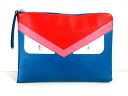 FENDI(フェンディ) クラッチバッグ モンスター 8M0363-5PR ライトブルー×レッド×ピンク レザー【20200721】【中古】【dfn】