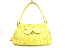 PRADA(プラダ) ショルダーバッグ - BR4492 イエロー リボン/革タグ レザー【20200330】【中古】【dfs】