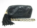 【新着】CHANEL(シャネル) ショルダーバッグ マトラッセ 黒 チェーンショルダー/ゴールド金具/タッセル/ミニサイズ ラムスキン【20200102】【中古】