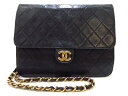 【新着】CHANEL(シャネル) ショルダーバッグ シングルフラップマトラッセ 黒 チェーンショルダー/ゴールド金具/プッシュロック ラムスキン【20200101】【中古】