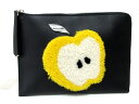 FENDI(フェンディ) クラッチバッグ - 8M0363 黒×イエロー×アイボリー りんご レザー×ウール【20200726】【中古】【dfn】