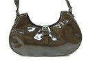 PRADA(プラダ) ショルダーバッグ - カーキ×ダークブラウン エナメル(レザー)【20200805】【中古】【dfn】