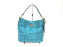 PRADA(プラダ) ショルダーバッグ - BR3861 ライトブルー キルティング ナイロン×エナメル(レザー)【20200817】【中古】【dfn】