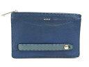 FENDI(フェンディ) クラッチバッグ セレリア 7VA350 ネイビー×ダークグレー レザー【20200724】【中古】【dfn】