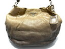 PRADA(プラダ) ショルダーバッグ - BR4000 ブラウン×ダークブラウン 革タグ レザー【20200726】【中古】【dfn】