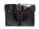 HERMES(エルメス) クラッチバッグ ジジェGM 黒 ボックスカーフ【20200715】【中古】【dfs】