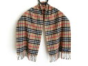 【新着】Burberry's(バーバリーズ) マフラー ベージュ×黒×マルチ チェック柄 カシミヤ【20200926】【中古】