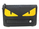 FENDI(フェンディ) クラッチバッグ美品■ セレリア/バッグバグズ 7VA350-X4K 黒×イエロー レザー【20200718】【中古】【dfs】