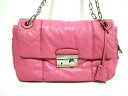 PRADA(プラダ) ショルダーバッグ美品■ - BR5024 ピンク チェーンショルダー レザー【20200619】【中古】【dfs】