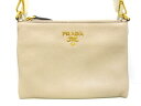 PRADA(プラダ) ショルダーバッグ美品■ - ベージュ レザー【20200722】【中古】【dfn】