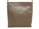 BOTTEGA VENETA(ボッテガヴェネタ) ショルダーバッグ美品■ イントレチャート B01869036Z ダークブラウン×ベージュ レザー【20200723】【中古】【dfn】