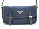【新着】PRADA(プラダ) ショルダーバッグ - ダークネイビー ナイロン×レザー【20200610】【中古】