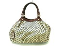 【新着】GUCCI(グッチ) トートバッグ スーキー/ディアマンテ 211944 ベージュ×ダークネイビー×ダークブラウン ジャガード×レザー【20200616】【中古】