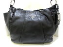 PRADA(プラダ) ショルダーバッグ - 黒 革タグ レザー【20200810】【中古】【dfn】