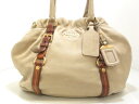 PRADA(プラダ) ショルダーバッグ - ベージュ×ブラウン 革タグ レザー【20201019】【中古】【dfn】
