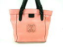 LOEWE(ロエベ) ハンドバッグ - ピンク×ダークブラウン レザー【20200823】【中古】【dfn】