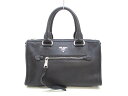 【新着】PRADA(プラダ) ハンドバッグ - 黒 革タグ レザー【20200327】【中古】