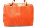 CHANEL(シャネル) ショルダーバッグ - オレンジ チェーンショルダー/ゴールド金具 キャビアスキン【20200715】【中古】【dfs】