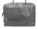 CHANEL(シャネル) ショルダーバッグ - 黒 チェーンショルダー/ゴールド金具 キャビアスキン【20200713】【中古】【dfs】