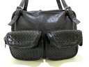 BOTTEGA VENETA(ボッテガヴェネタ) ショルダーバッグ イントレチャート 248521 黒 レザー【20200714】【中古】【dfn】