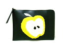 FENDI(フェンディ) クラッチバッグ - 8M0363 黒×イエロー×アイボリー リンゴ レザー【20201014】【中古】【dfs】
