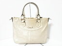 【新着】COACH(コーチ) ハンドバッグ美品■ オプアート F23243 ゴールド レザー【20201031】【中古】