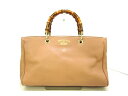 【新着】GUCCI(グッチ) ハンドバッグ バンブー ショッパー レザートート 323660 ライトブラウン レザー【20201129】【中古】