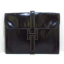 【新着】HERMES(エルメス) クラッチバッグ メンズ ジジェGM 黒 ボックスカーフ【20210320】【中古】