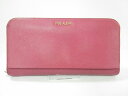 【新着】PRADA(プラダ) 長財布 - 1M0506 ピンク ラウンドファスナー サフィアーノレザー【20210311】【中古】