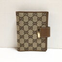 【新着】GUCCI(グッチ) 手帳 GG柄 115240 ベージュ×ダークブラウン×ブラウン ジャガード×レザー【20210403】【中古】