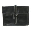 【新着】【中古】HERMES(エルメス) クラッチバッグ ジジェGM 黒 ボックスカーフ