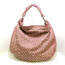 【新着】JIMMY CHOO(ジミーチュウ) ショルダーバッグ レディース スカイバッグ ピンクベージュ×シルバー レザー×金属素材【20210330】【中古】