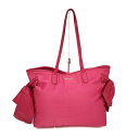 【新着】【中古】PRADA(プラダ) ロゴジャガード ショルダーバッグ 革タグ/リボン ピンク ナイロン×エナメル(レザー)
