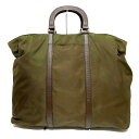 【新着】【中古】PRADA(プラダ) ショルダーバッグ カーキ ナイロン×レザー