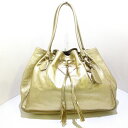 【新着】【中古】PRADA(プラダ) ショルダーバッグ 巾着型 ゴールド ナッパレザー