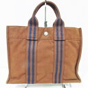 【新着】【中古】HERMES(エルメス) フールトゥトートPM トートバッグ ダークブラウン×ネイビー キャンバス